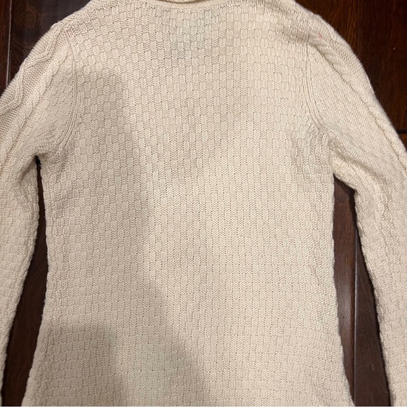 L.L.Bean Wool Blend Cream Cardigan Knitted Intricacy Excellent Flawless Size M - Picture 5 of 5